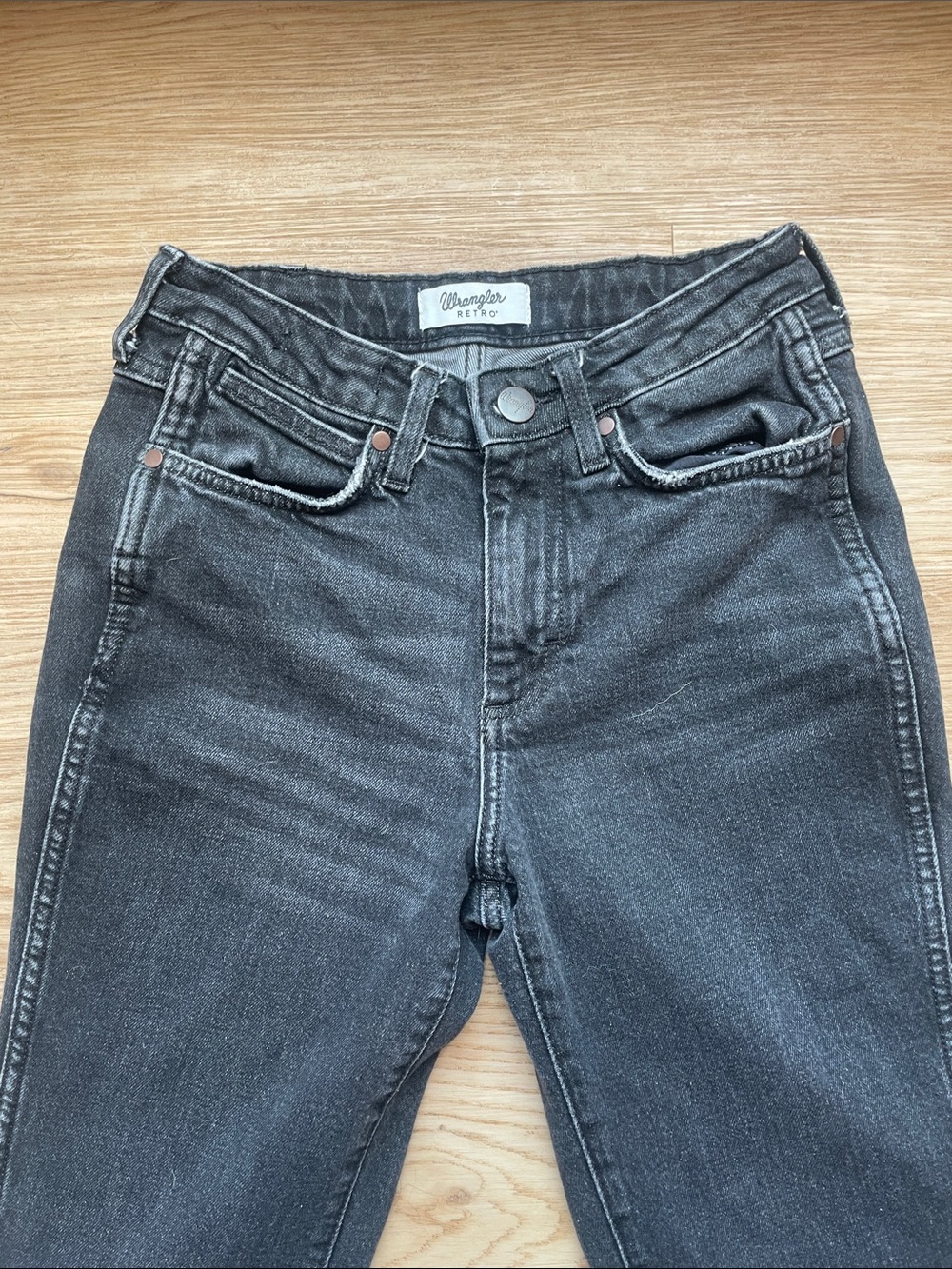 Wrangler Black high-rise Straight-Leg boot cut Denim Jeans